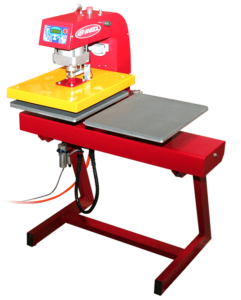 Una máquina de serigrafía automática como la Anatol Vector, combinada con la prensa térmica<br />
Automática de Dos Estaciones de Anatol, eliminará el trabajo de los transfers de alto volumen.