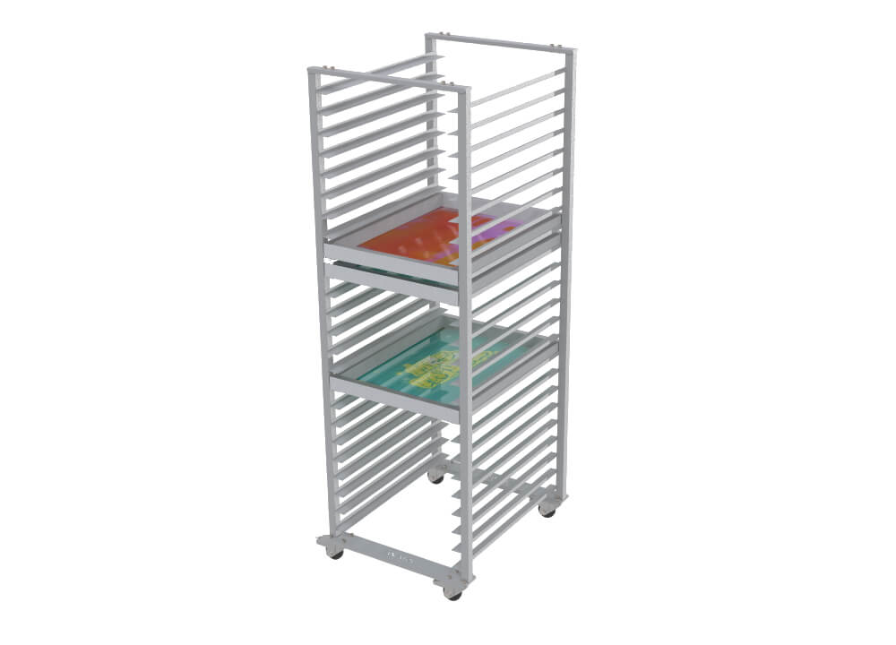Rack for screen printing for 24 rasters