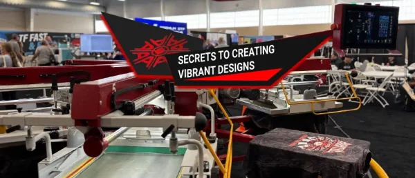 High density printing on a black t-shirt with bold raised design for premium look.