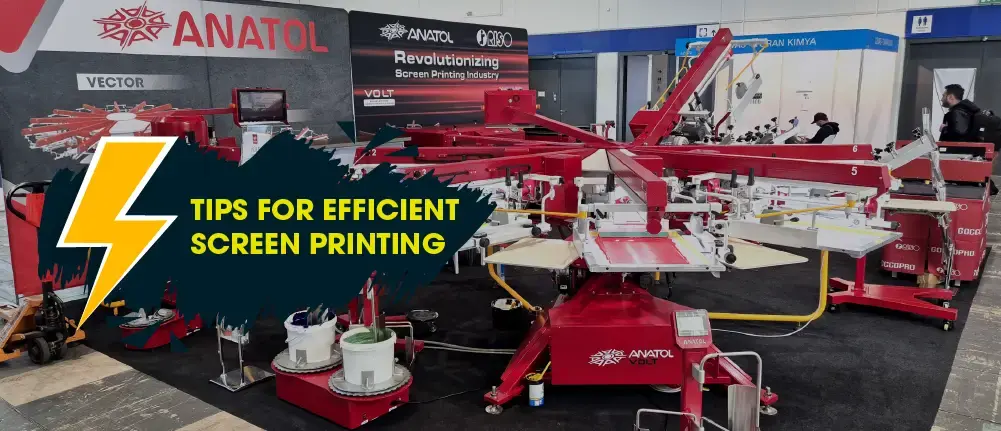 Automatic screen printing press improving print speed and consistency.